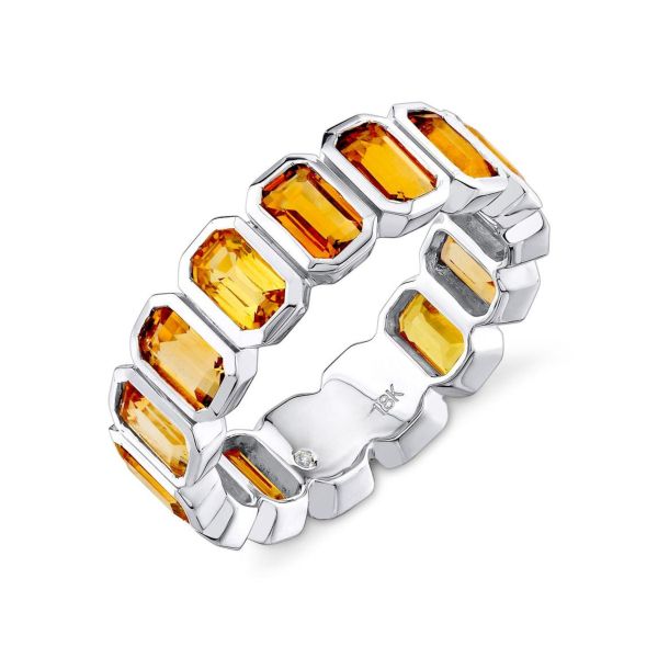 YELLOW SAPPHIRE & CITRINE BEZEL ETERNITY BAND