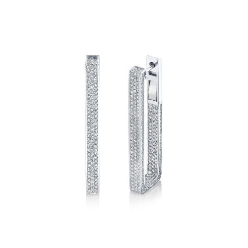 DIAMOND PAVE ELONGATED DECO LINK EARRINGS