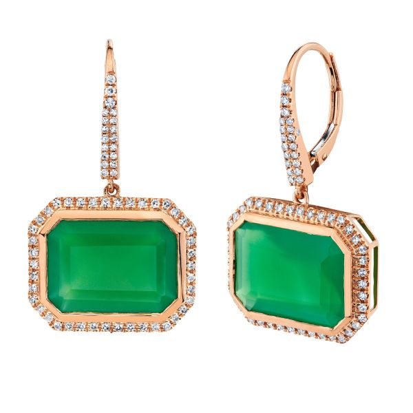 GREEN ONXY VERT EARRINGS