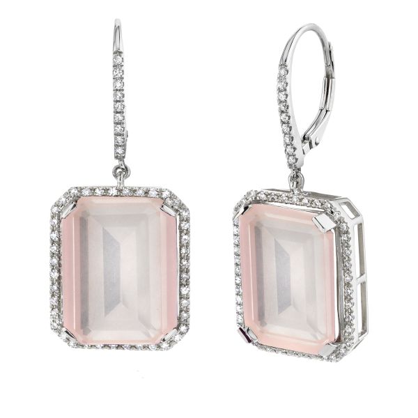READY TO SHIP LIGHT PINK CRYSTAL PORTRAIT EARRINGS