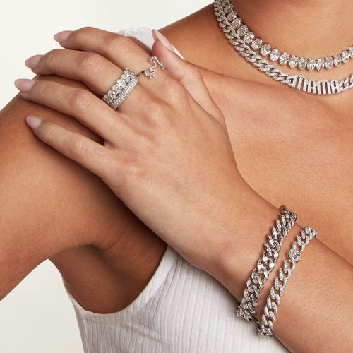 DIAMOND PAVE PERSONALIZED 6 LETTER ARABIC RING